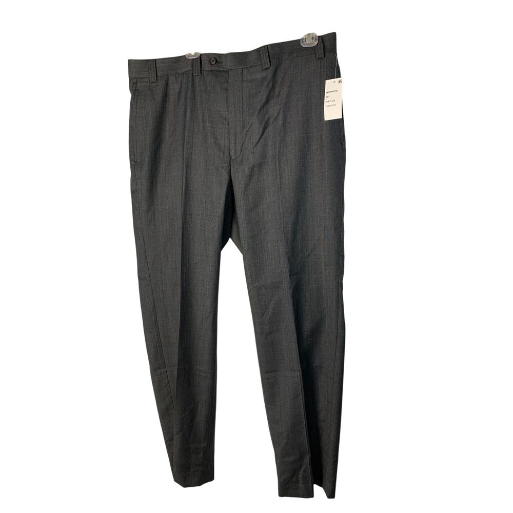 RALPH LAUREN Men's Flat Front Pant Grey 100% Wool Dress Pant 38Wx32L NWT